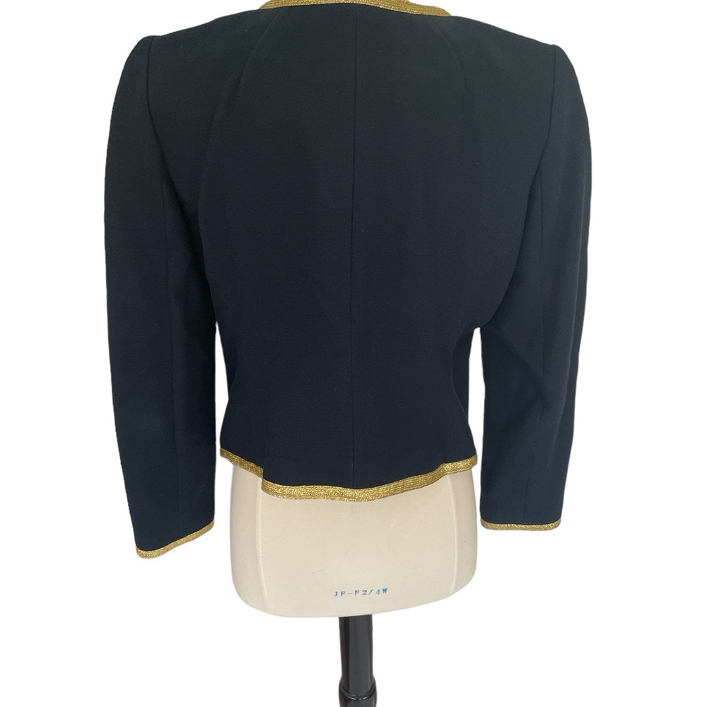 Banana Republic Navy Tweed Gold Rimmed Jacket - Picture 3 of 6